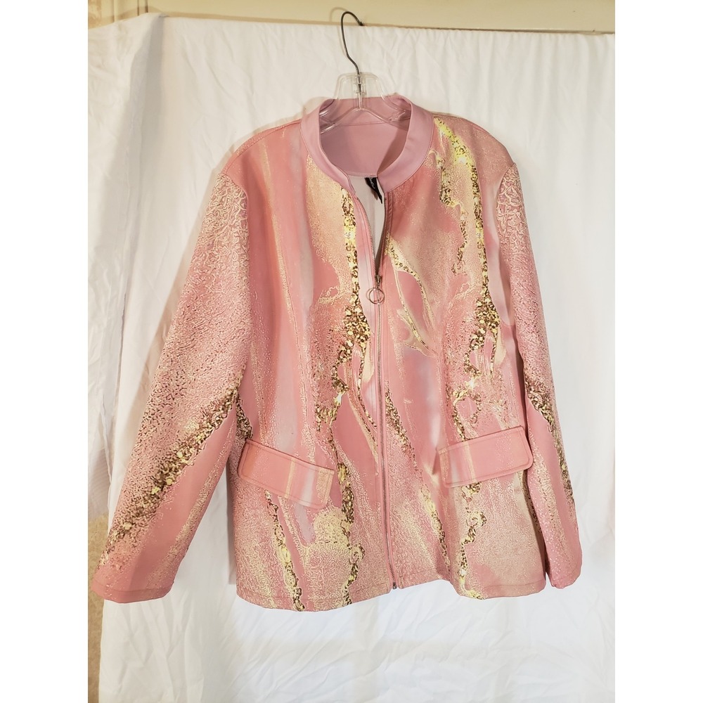 Women's Just Fashion Now Pink Long Sleeve Jacket Size XXL
